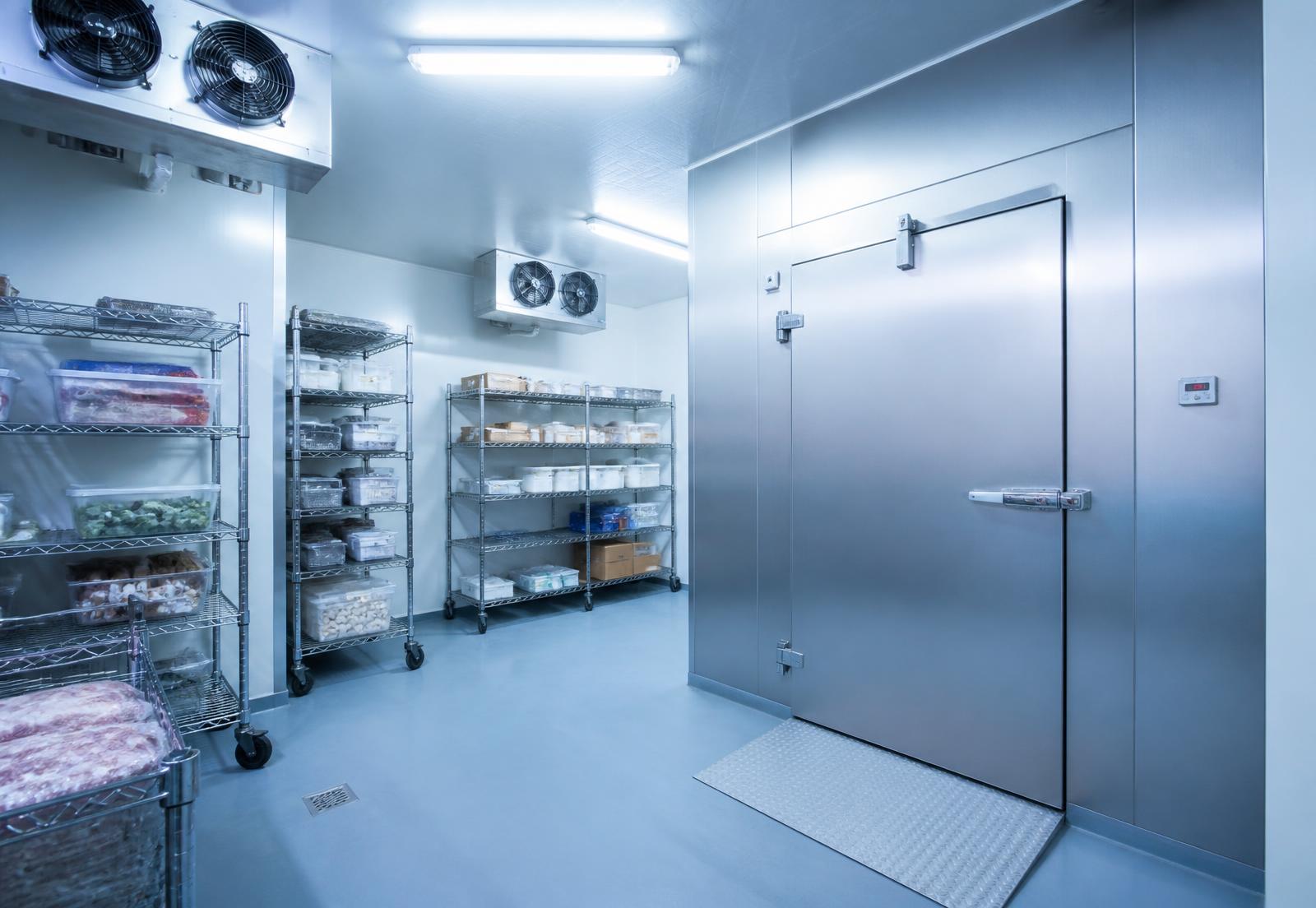 Câmara fria comercial higienizada em aço inox